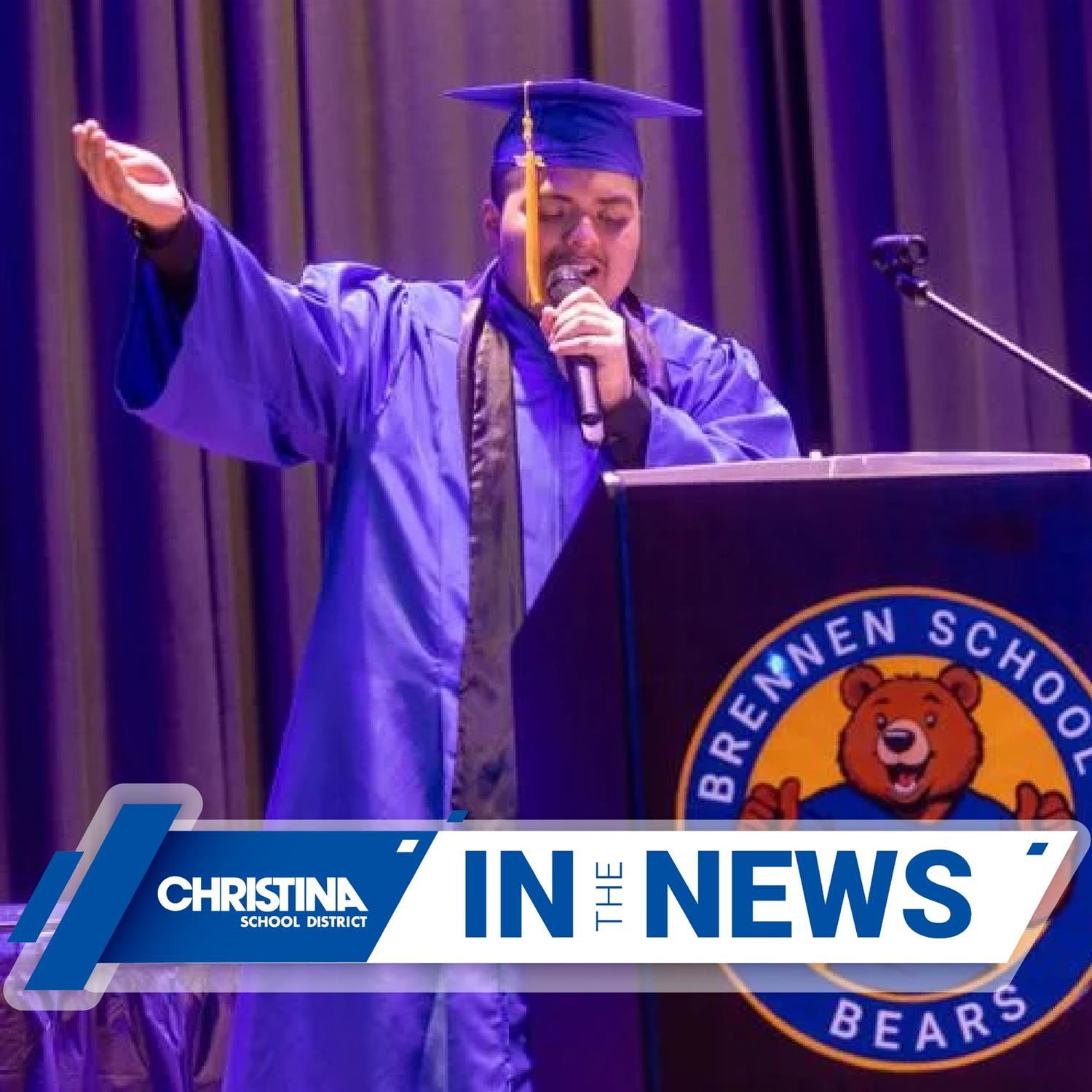  Student from Brennen speaking at graduation