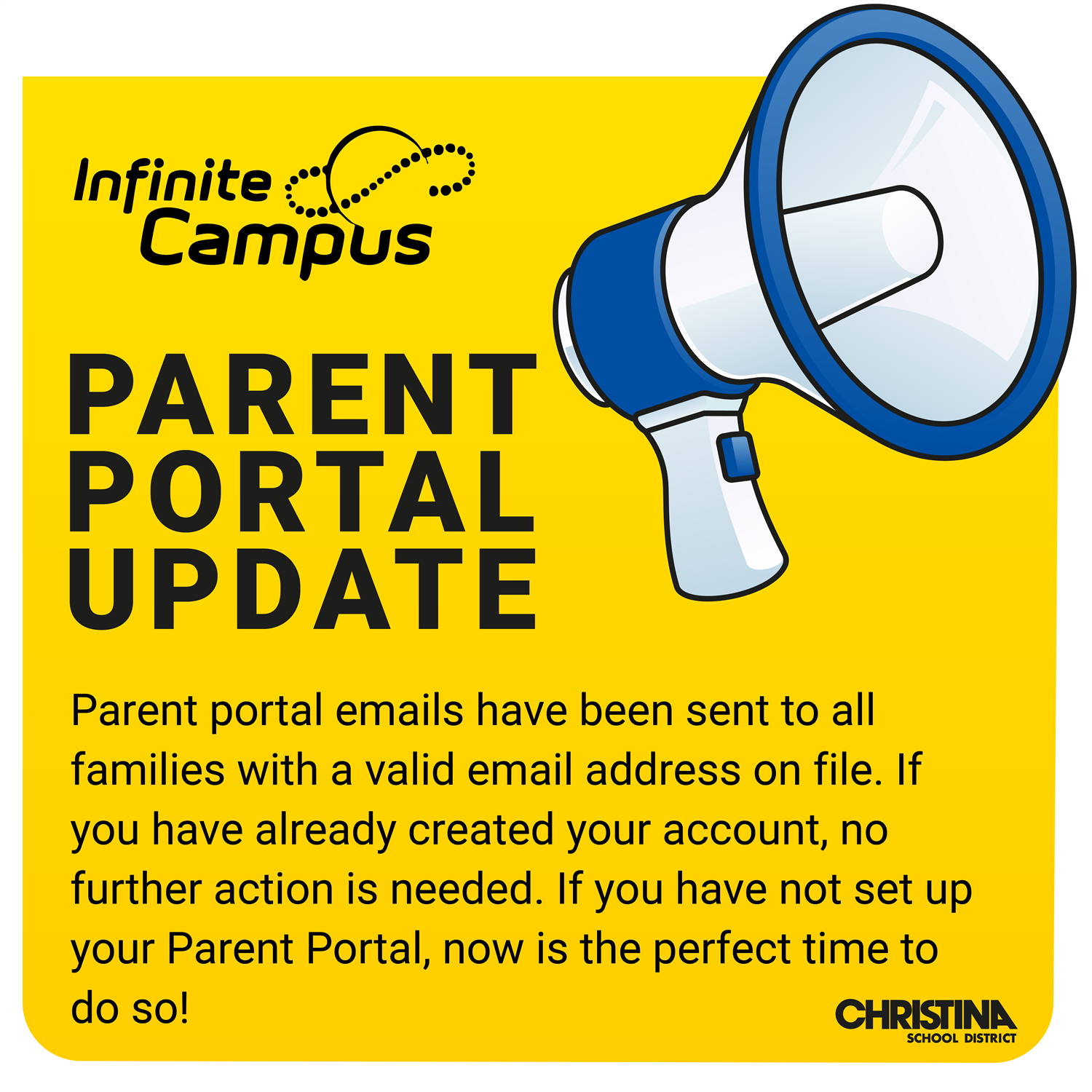 Infinite Campus Parent Portal Update Christina School District logo bottom right
