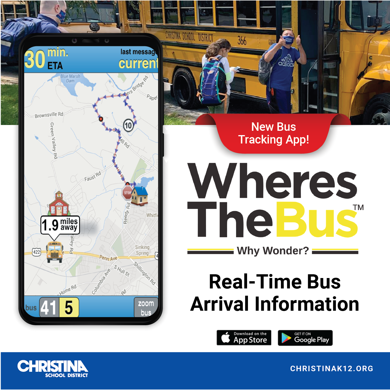 Screenshot of the WherestheBus Mobile app